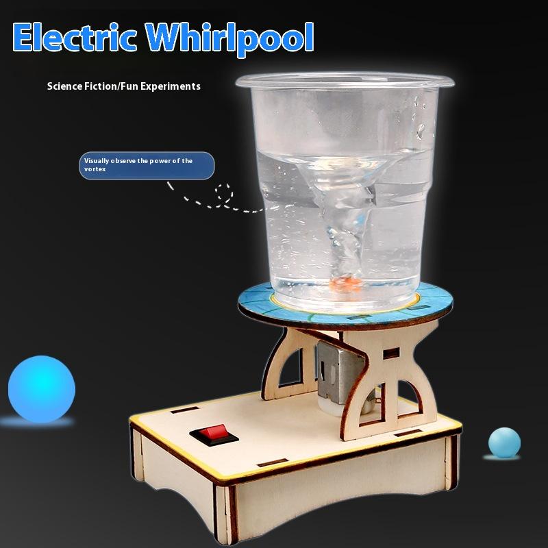 Science Project Kit - 1 ชุดเครื่องทำน้ำทอร์นาโดหมุนวนปริศนาไม้ความแปลกใหม่การทดลองวิทยาศาสตร์โครงการของขวัญเด็ก DIY ไฟฟ้าวิทยาศาสตร์ของเล่น