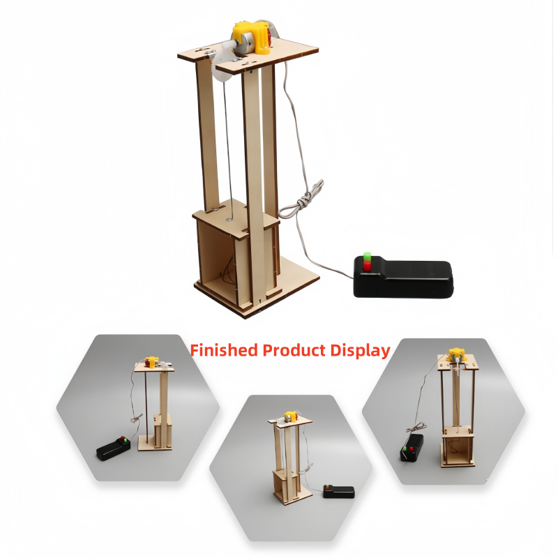 Science Project Kit - ชุดอุปกรณ์ประกอบลิฟต์ไฟฟ้าควบคุมระยะไกล DIY - โมเดลไม้ ของเล่นเสริมทักษะวิทยาศาสตร์สำหรับเด็ก โครงการการศึกษาในโรงเรียน