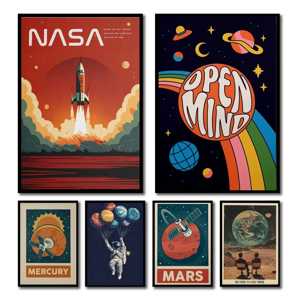 Star Map Poster - 1 PC Retro Solar System Planet